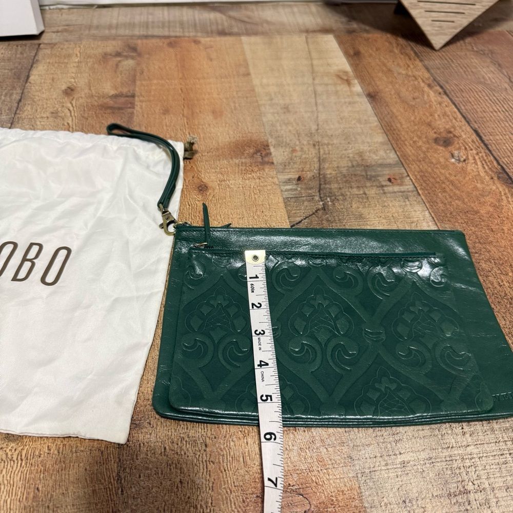 HOBO 'Triad' 3 different pouches with wristlet green leather - Picture 14 of 16